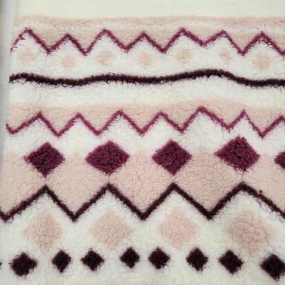 Como Vintage Pullover Hoodie Women's XXL Geometric Sherpa Fleece 1/4 Zip NEW - Picture 4 of 8